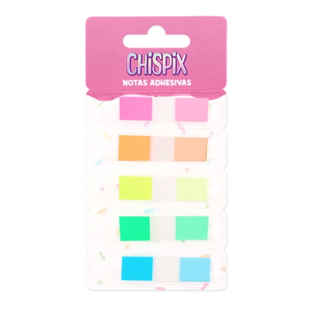 Notas Adhesivas Prichos Chispix Multicolor de Plástico 5 Piezas por Empaque