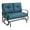 Peacock Blue, variant on Crownland Outdoor Patio Glider Chair, Rocking Glider Bench for 2 Person, Porch Furniture Loveseat Seating, Wrought Iron Patio Textilene Gliders for Outside, Porch, Garden(Peacock Blue)