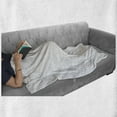 thumbnail image 6 of Vintage Soft Flannel Fleece Throw Blanket, Classical Simplistic Modern Pattern with Squares Dotted Lines Geometrical Design, Cozy Plush for Indoor and Outdoor Use, 50" x 60", Grey White, by Ambesonne, 6 of 6
