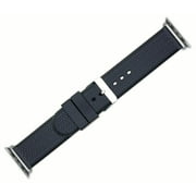 Apple Watch Strap - Rubber Diver Watch Band - Fits 38mm Series 1 & 2 Apple Watch [Silver Adapters]