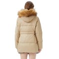 thumbnail image 2 of Orolay Women's Mid Length Thickened Down Jacket Puffer Hooded Down Coat with Faux Fur Khaki M, 2 of 6