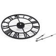 thumbnail image 2 of Reloj de pared de metal con números romanos, relojes de pared vintage, reloj de pared silencioso y original para sala de estar, oficina, decoración del hogar, negro. Afortunado Sencillez, 2 of 5