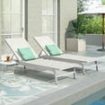 thumbnail image 2 of Wilsey Outdoor Aluminum and Outdoor Mesh Chaise Lounge, Set of 2, White, 2 of 9