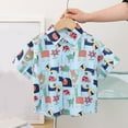 thumbnail image 2 of Ugoldhm Hawaiian Printed Button Down Shirt for Boys Short Sleeve Cotton Casual Holiday Summer Beach Shirts Size 1-12, 2 of 3