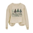 thumbnail image 4 of Srogem Tree Tops Glisten and Children Listen to Nothing Sweatshirt Women Christmas Trees Crewneck Graphic Shirt Pullover, 4 of 4