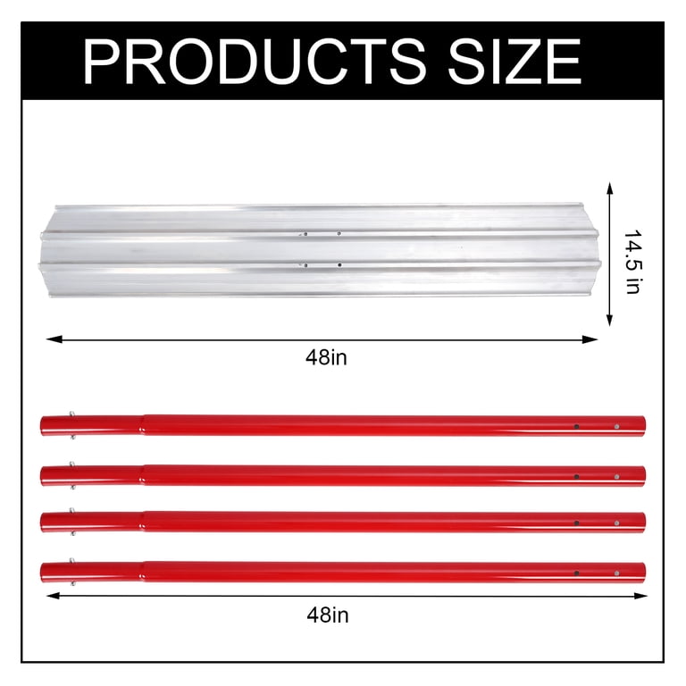 48 X 8 Inch Bull Float Magnesium Concrete Float Tool With Flexible Adjustable Bracket – Round End For Smooth Finishing
