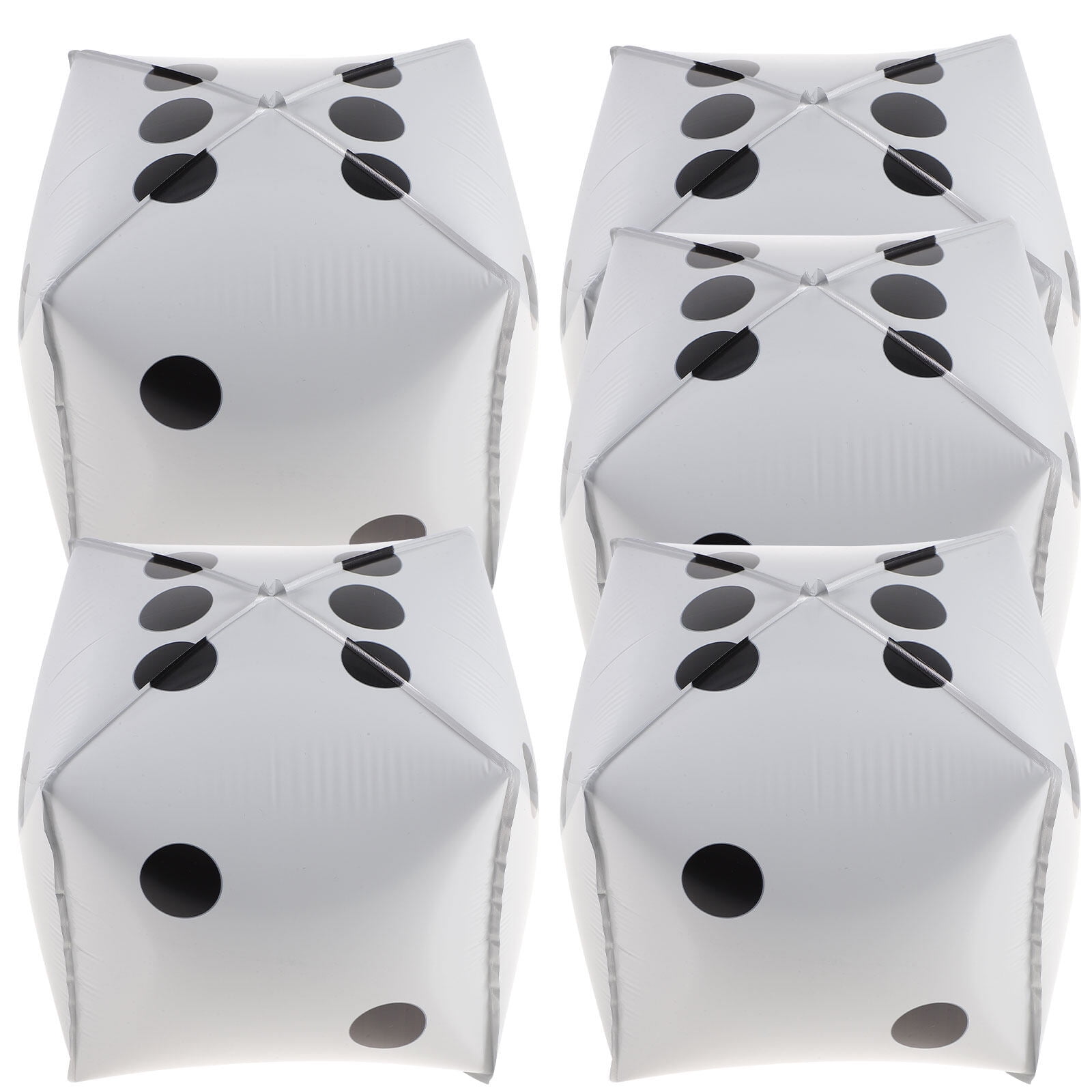 NUOLUX 5pcs Dice Balloons Aluminum Foil Cube Balloons Casino Theme Party Decorations