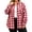 Red 02, variant on ClodeEU Women's Plus Size Plaid Button Down Shirt,Long Sleeve Collared Casual Oversized Shacket ,Women's L-XXXXXL