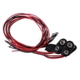 thumbnail image 1 of S SERENABLE 3PCS 31cm Wire Length Black Faux Leather 9V Battery Clips Buckles Connectors, 1 of 6