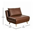 thumbnail image 5 of BizChair Convertible Tri-Fold Sleeper Chair with Pillow - Multifunctional Adjustable Sleeper - Channel Stitching - Hideaway Legs - Brown LeatherSoft, 5 of 13
