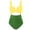 Green, variant on Wyongtao Women's One Piece Swimsuit High Waisted Bathing Suit Cutout V Neck Swimwear,Green XL