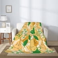 thumbnail image 2 of Throw Blanket for Couch Sofa and Bed, Funny Green Golden Yellow Pear Super Soft Plush Throw Blanket, Fuzzy Cuteness Comfy Warm Washable Flannel Blanket & Throws for All Season 50"x40", 2 of 5