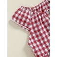 thumbnail image 7 of Suealasg Baby Girls 3-Pack Romper Bodysuit Fly Sleeve Round Neck Plaid Buttons Up Jumpsuits 3 6 12 18 Months Infant Girls Summer Casual Jumpsuits Clothes, 7 of 7