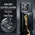 thumbnail image 2 of Tarise 2 in 1 Detachable Wallet Case for iPhone 14 Pro Max, Glitter PU Leather Card Holder Pocket Shockproof Kickstand Magnetic Hybrid Phone Back Protective Cover for iPhone 14 Pro Max 6.7 inch, Black, 2 of 11