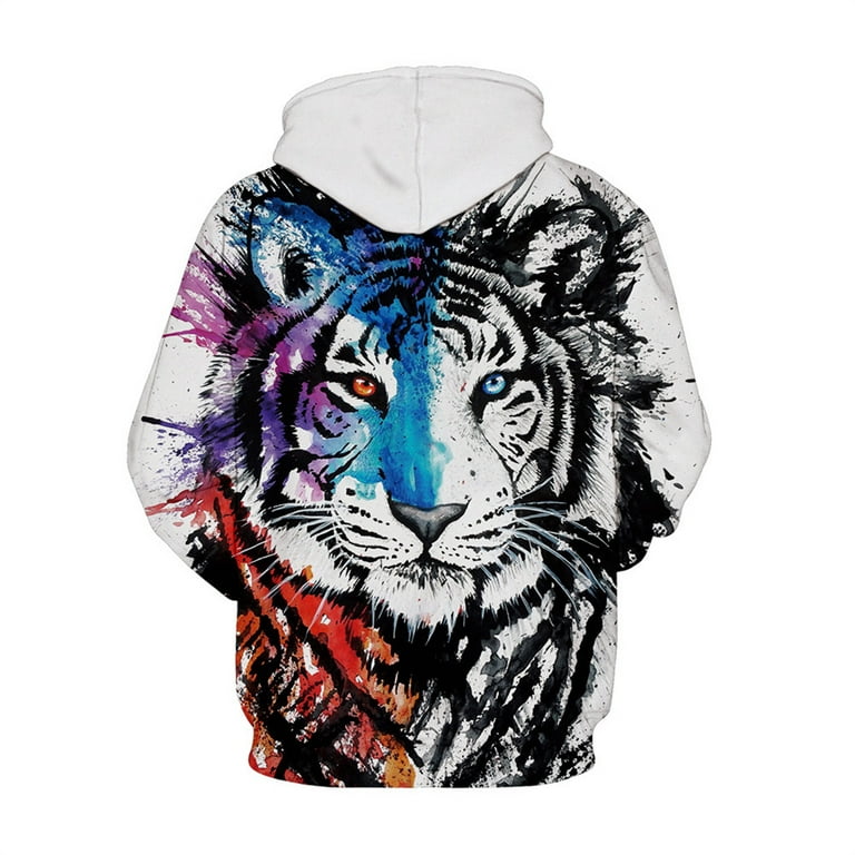 Cool 3D Painted Tiger Animal Graphic Hoodies Pullover Sweatshirts