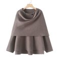 thumbnail image 1 of TRAF-abrigo con bufanda para mujer, chaquetas asimétricas tejidas de manga larga para mujer, ropa de calle informal, invierno 2023, 1 of 5