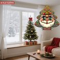thumbnail image 4 of Metal Hanging Christmas Tree Wind Spinner - Festive Garden Decoration with Colorful Lights Star Top and Cheerful Santa Design, 4 of 7