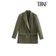 thumbnail image 3 of TRAF-chaqueta holgada de doble botonadura para mujer, abrigo Vintage de manga larga con bolsillos, prendas de vestir exteriores elegantes, 3 of 5