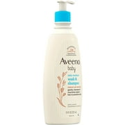 Aveeno Baby Daily Moisture Gentle Bath Wash & Shampoo with Natural Oat Extract, 18 fl. oz, Package may vary