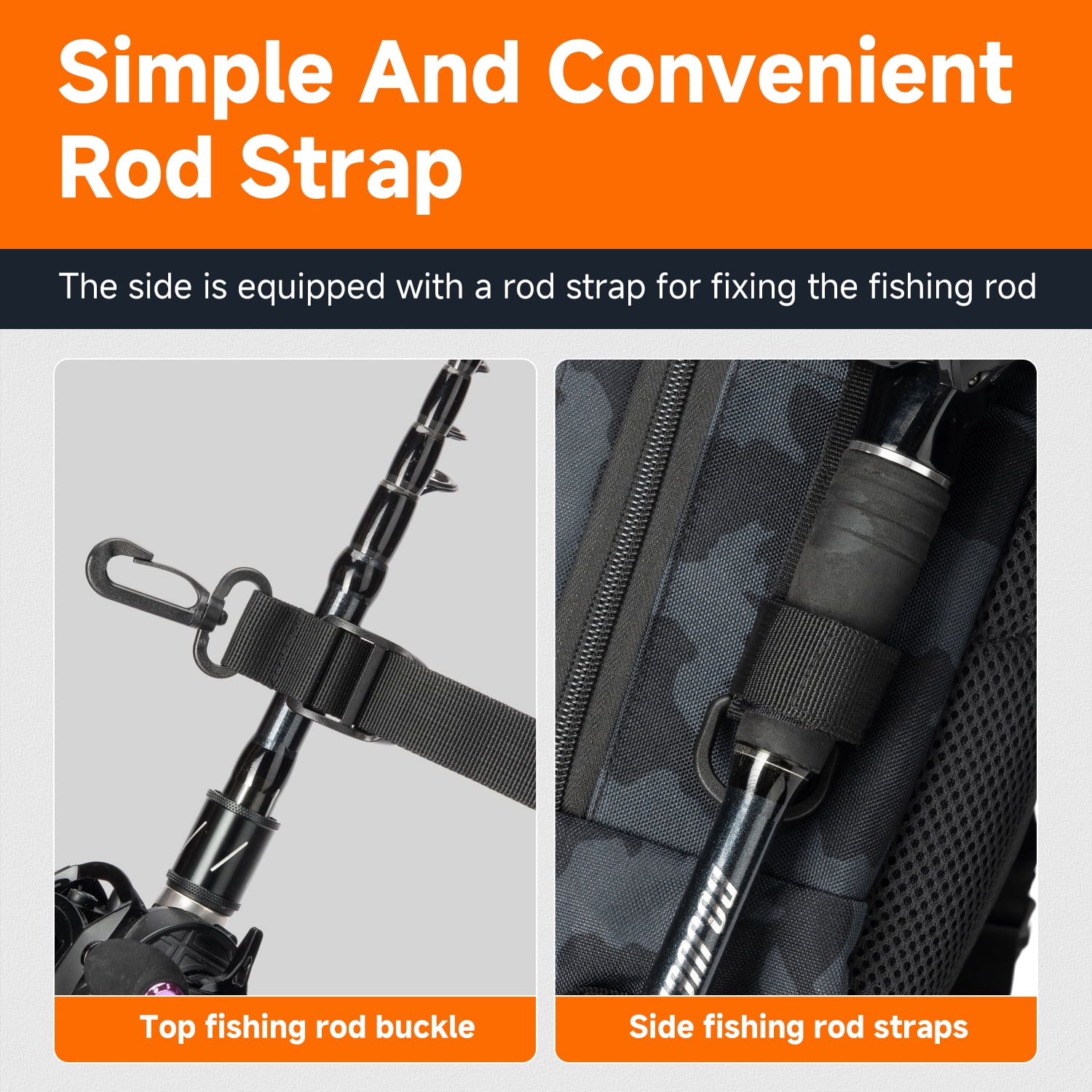 Ghosthorn Fishing Tackle Backpack with Trays 3600 Tackle Boxes & Rod Holders, Large Outdoor Storage Tackle Bag for Fishing