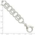 thumbnail image 4 of Sterling Silver Polished and Textured Circle Fancy Link 7.5 inch Bracelet QG4484, 4 of 4