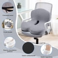 thumbnail image 4 of Cojín de Espalda y de Silla Combinado, Cojin para Coxis y Soporte Lumbar de Espuma Memoria, Almohada Lumbar Kit Ergonómica, Aliviar La Ciática, con Funda Lavable, para Auto, Oficina, Hogar, 4 of 9