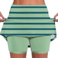 thumbnail image 3 of BiZtdJrK Women's Summer Mini Skirts Striped High Waisted Golf Tennis Skorts Lightweight Fitted Casual Skort Stretchy Running Workout Skirt with Pockets Green XXL, 3 of 7