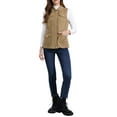 thumbnail image 2 of INSPIRE CHIC Women's Zip Up Jacket Sleeveless Anorak Utility Vest Jacket with Pockets M Dark Khaki, 2 of 6