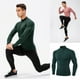 thumbnail image 5 of Qarigey Ropa interior térmica para hombre, camisetas deportivas de invierno de alta elasticidad para hombre, jersey largo con cremallera para Camisetas Verde oscuro Qarigey AP013564-08, 5 of 6