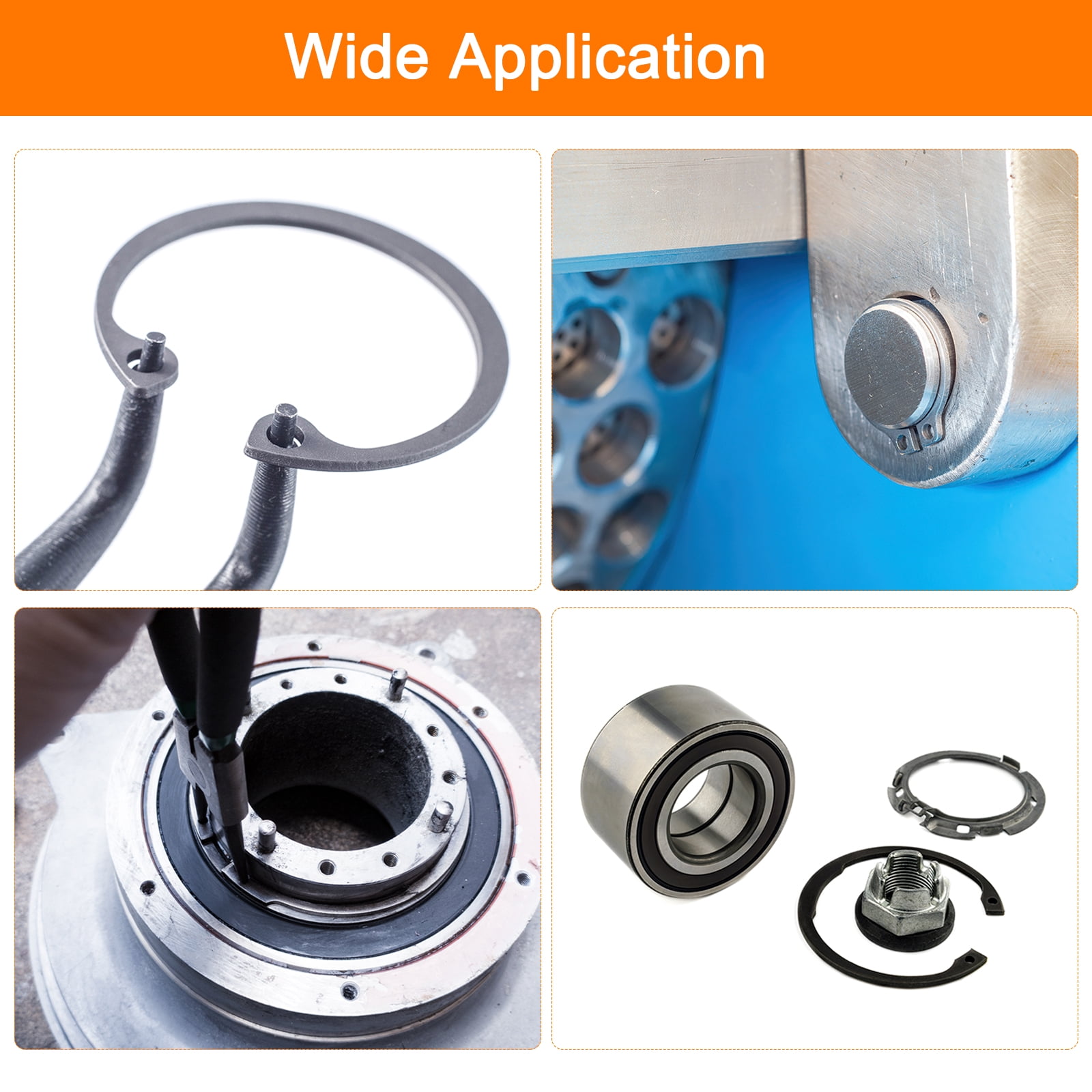 Uxcell 450Pack Circlip Snap Rings Set, 18 Sizes Include External Retaining Clip Ring, E-Clip Circlip, Internal Snap Ring