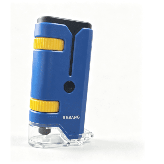 BEBANG Portable Pocket Handheld Microscope, LED Illuminated, Focus Adjustable Mini Microscope, Educational Toy for Kids & Adults