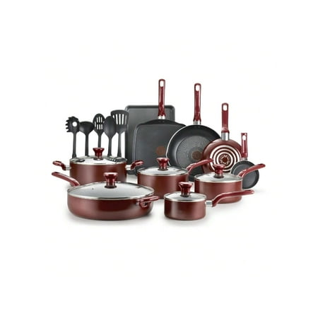 

Easy Care Nonstick Cookware 20 Piece Set Red