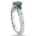 thumbnail image 2 of Pompeii 1 1/10ct Blue Diamond Vintage Hand Engraved Engagement Ring 14K White Gold, 2 of 4