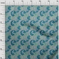 thumbnail image 2 of oneOone Cotton Jersey Light Mint Green Fabric Insect|Leaves & Lotus Floral Dress Material Fabric Print Fabric By The Yard 58 Inch Wide, 2 of 4