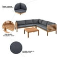 thumbnail image 2 of Harper & Bright Designs Acacia Wood Outdoor Sectional Furniture with Coffee Table, Patio Modular Sectional Sofa Set, Garden L-Shaped Conversation Set with Cushions, Gray, 2 of 12