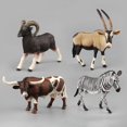 thumbnail image 4 of Animal Figurines Toys Preschool Educational Longhorn Bull Zebra Longhorn Antelope Grassland Animals Sets Cupcake Decor, 4 of 21