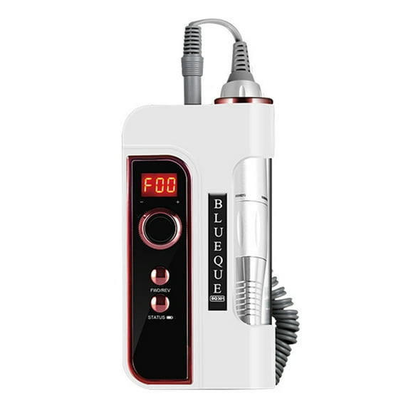 BLUEQUE Machine à Percer les Ongles Portable 35000 Tr/min Vitesse Réglable Mini Outil de Polissage Électrique Rechargeable avec Embouts de Meulage Remplaçables