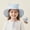 Light Blue, variant on Kids Summer Beach Hat Floral Print Wide Brim UPF 50+ Sun Protection Bucket Cap