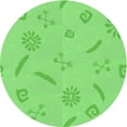 thumbnail image 1 of Ahgly Company Machine Washable Indoor Round Transitional Emerald Green Area Rugs, 5' Round, 1 of 7
