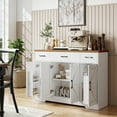 thumbnail image 2 of Farmhouse Sideboard with Soft-Close Hinges, Kitchen Buffet Cabinet, White, 2 of 10