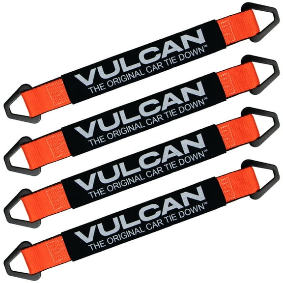 VULCAN Car Tie Down Axle Strap - Wear Pad - 2 inch x 22 inch - 4 Pack - PROSeries - 3300 Lbs SWL