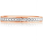 Arista Round Diamond Accent Women's Fashion Wedding Band in 14K Rose Gold plated Brass