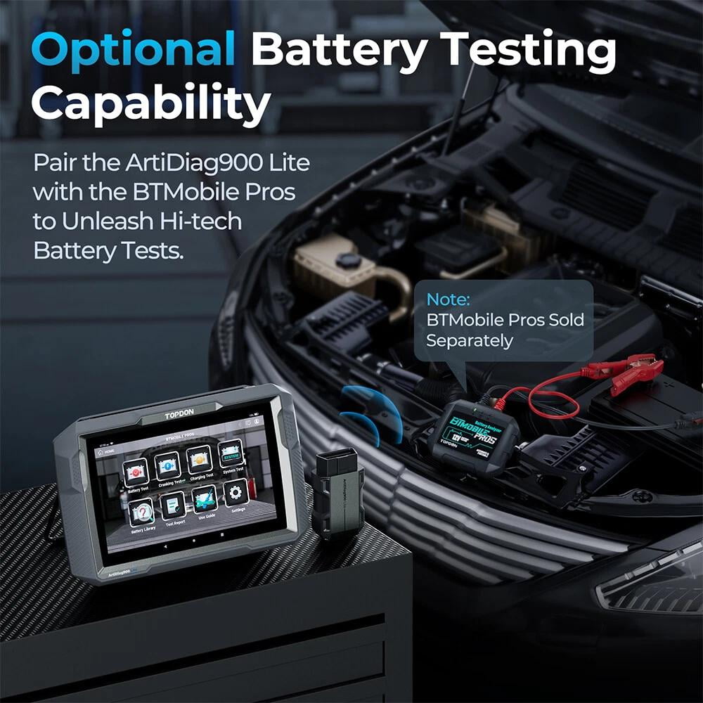 TOPDON ArtiDiag900 Lite Wireless OBD2 Scanner, Bidirectional Diagnostic Scan Tool for All Cars, Full System Automotive Scanner with Active Test & 8 Reset Services,