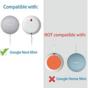 2 Pack,White,Wall Mount for Google Nest Mini (2nd Gen) Bracket Holder,Space-Saving,Perfect Cord Management,No Messy Wires or Screws,Sturdy Voice Assistant Wall Mount