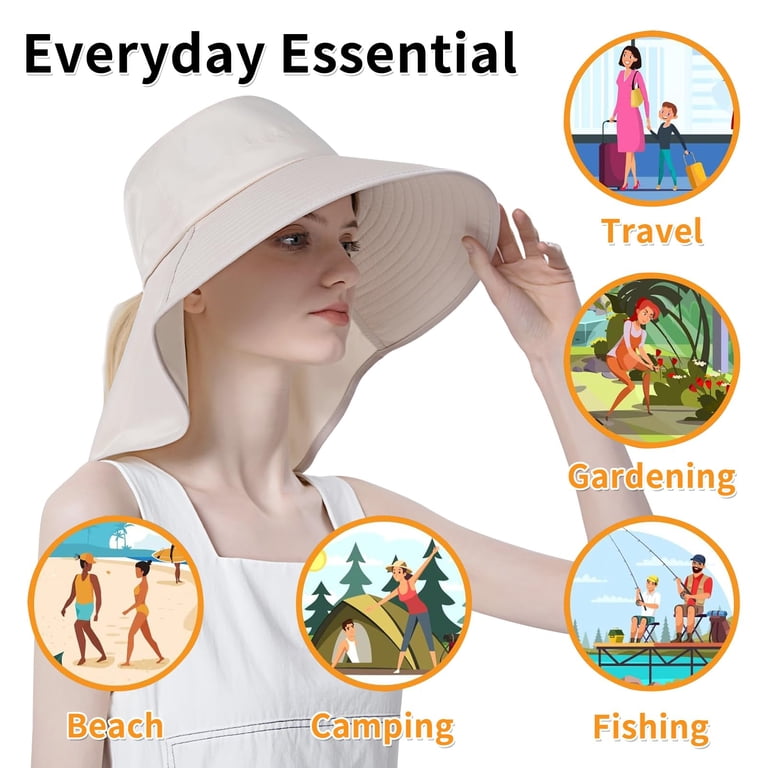 Sun Hats for Women, Wide Brim UPF 50+ Bucket Sun Hat with  display picture 1