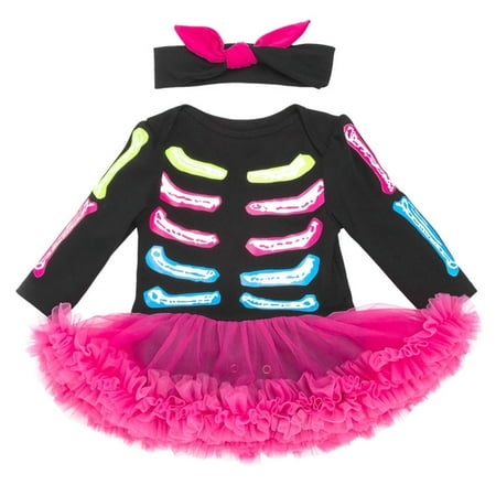 

nsendm 4t Dresses for Girls Long Sleeve Newborn Infant Baby Children Girls Print Autumn School Outfits for Girls Hot Pink 0-3 Months
