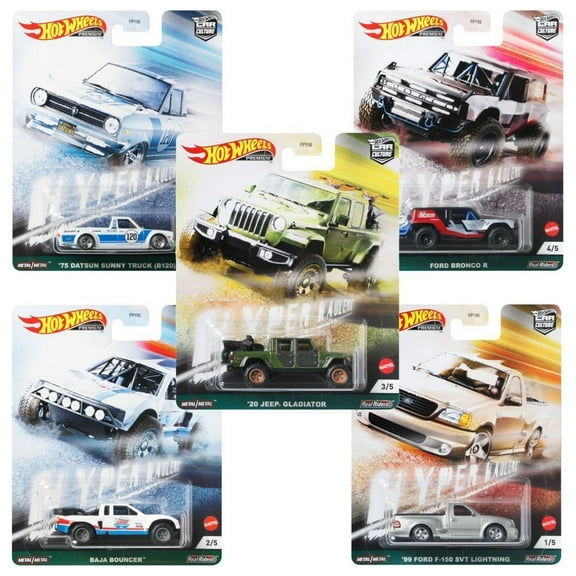 Hot Wheels 2021 Car Culture Hyper Haulers Series Diecast Model Cars Play Vehicle Set, 3  Yrs, Metal, 5 Count