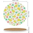 thumbnail image 3 of 4 pcs SKYSONIC Round Drink Coasters Pineapple Summer Flowers Absorbent Ceramic Coaster with Cork Base for Coffee Cups for Home Decor, 3 of 6