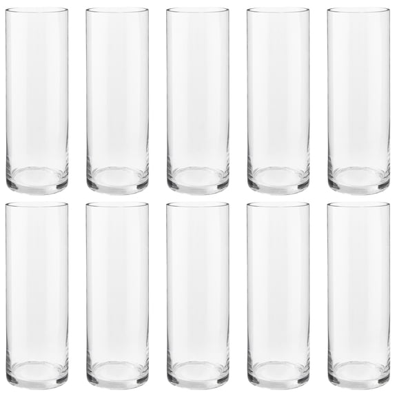 10 Pack: 15" Cylinder Glass Vase by Ashland