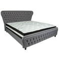 thumbnail image 2 of Flash Furniture Cartelana Tufted Upholstered King Size Platform Bed with in Light Gray Fabric and Silver Accent Nail Trim with Pocket Spring Mattress, 2 of 4